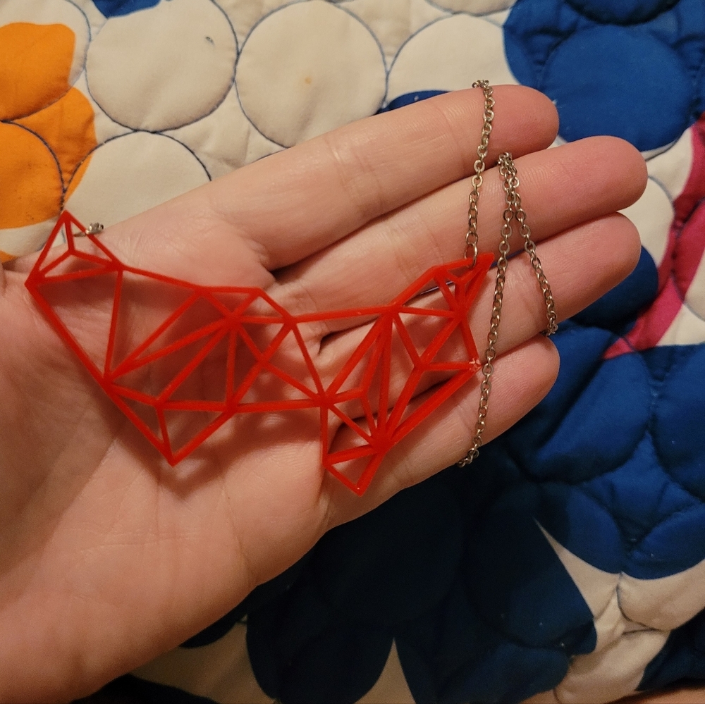 Red geometric necklace
